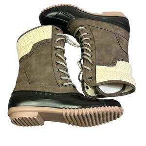 Magellan Sweater Collar Duck Boots Womens 9 Brown Waterproof Insulated Winter